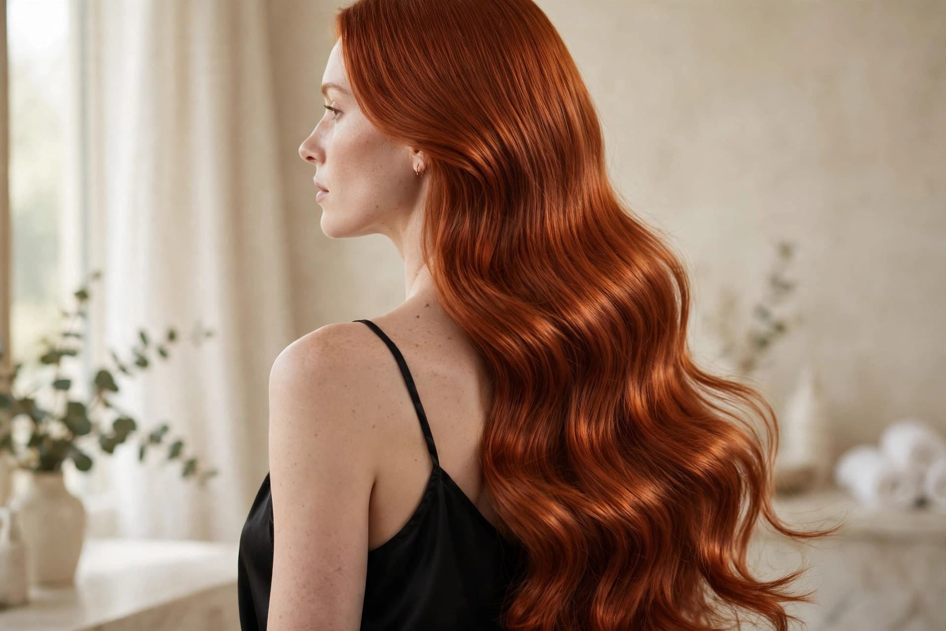 Cabelo ruivo longo