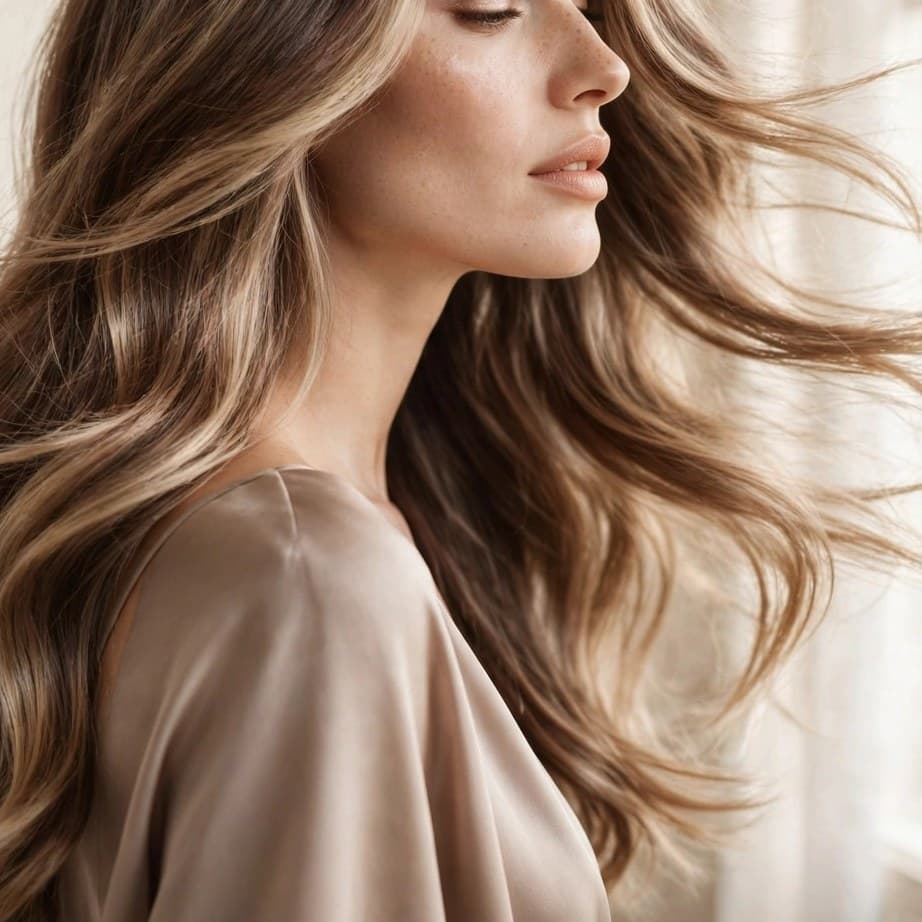 Cabelo longo ondulado