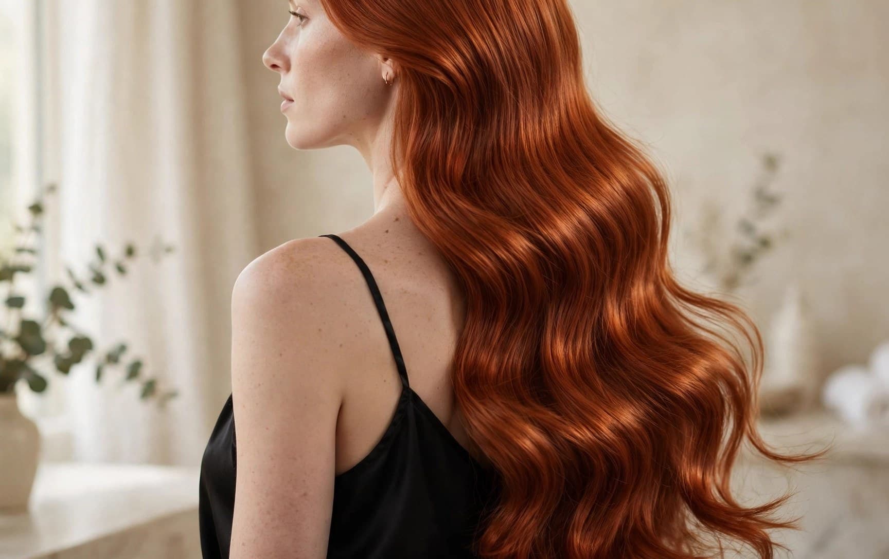 Cabelo castanho com ondas